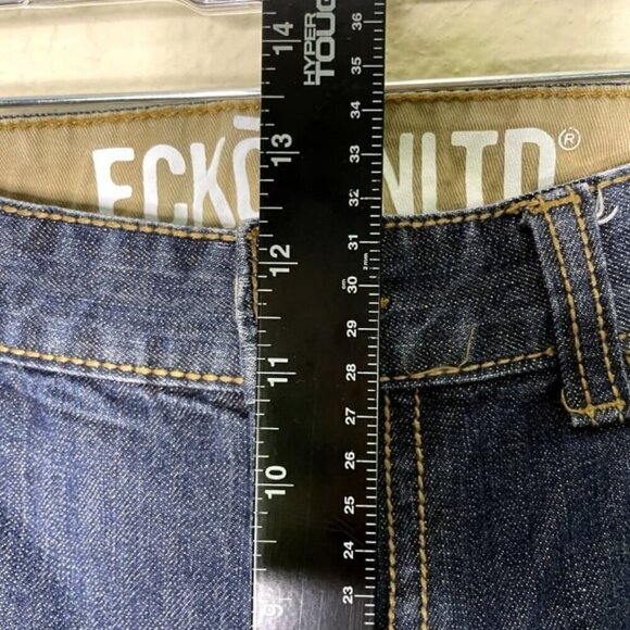 Ecko Unltd Men's Size 36x30 100% Cotton Relaxed Fit Dark Wash Jeans Baggy Y2K - Picture 3 of 6